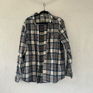 LL Bean Men's Flannel Shirt - Blue and Brown